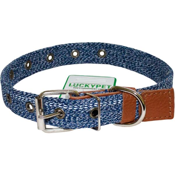 

Ошейник Lucky Pet Melange одинарный синий светоотражающий 25мм/37-52см