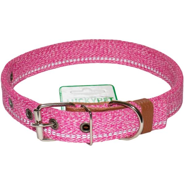 

Ошейник Lucky Pet Melange двойной розовый светоотражающий 25мм/37-52см