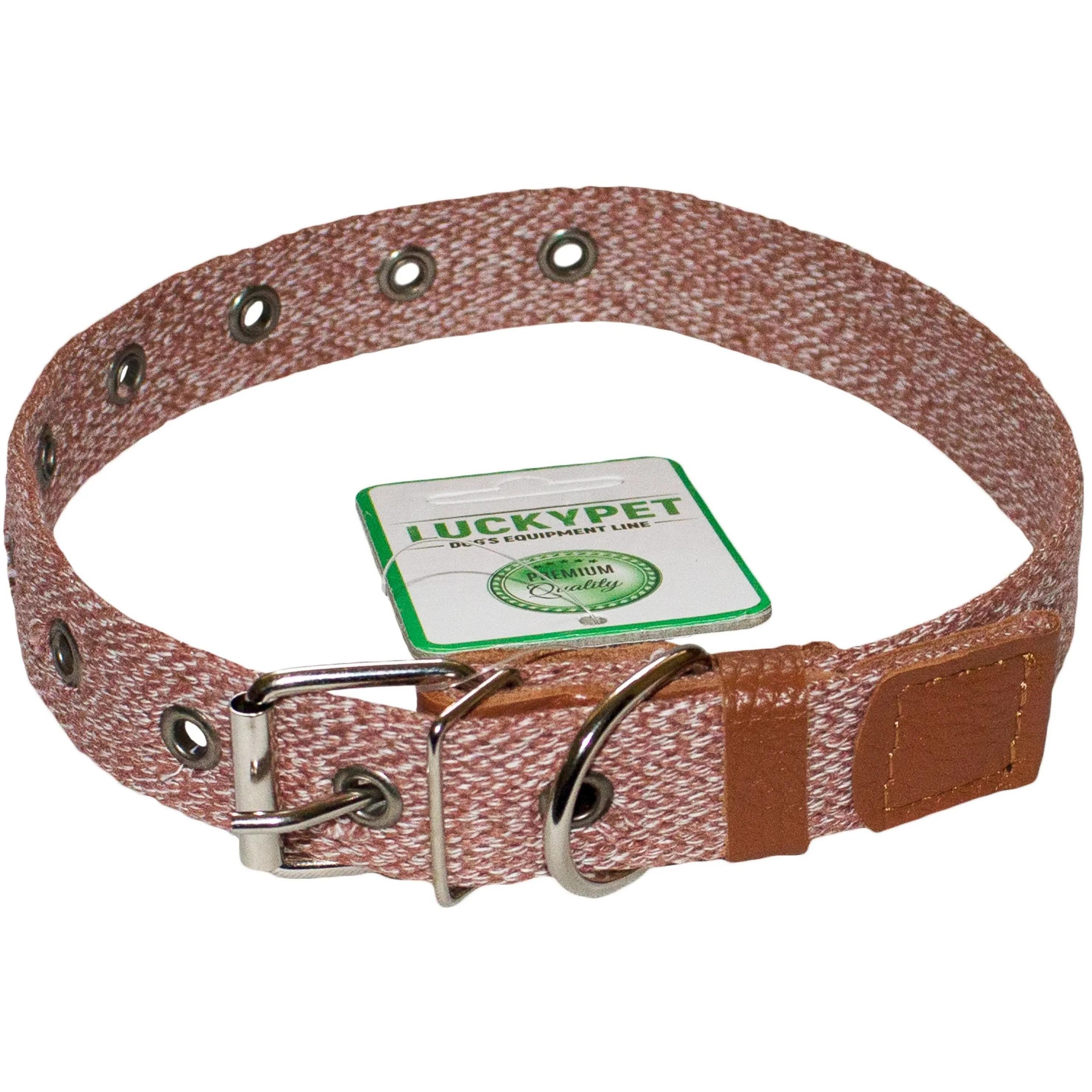 Ошейник Lucky Pet Melange одинарный коричневый 25мм/37-52см фото 1