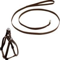 Комплект Lucky Pet поводок+шлея капроновый коричневый 10мм/24-28см/38-46см