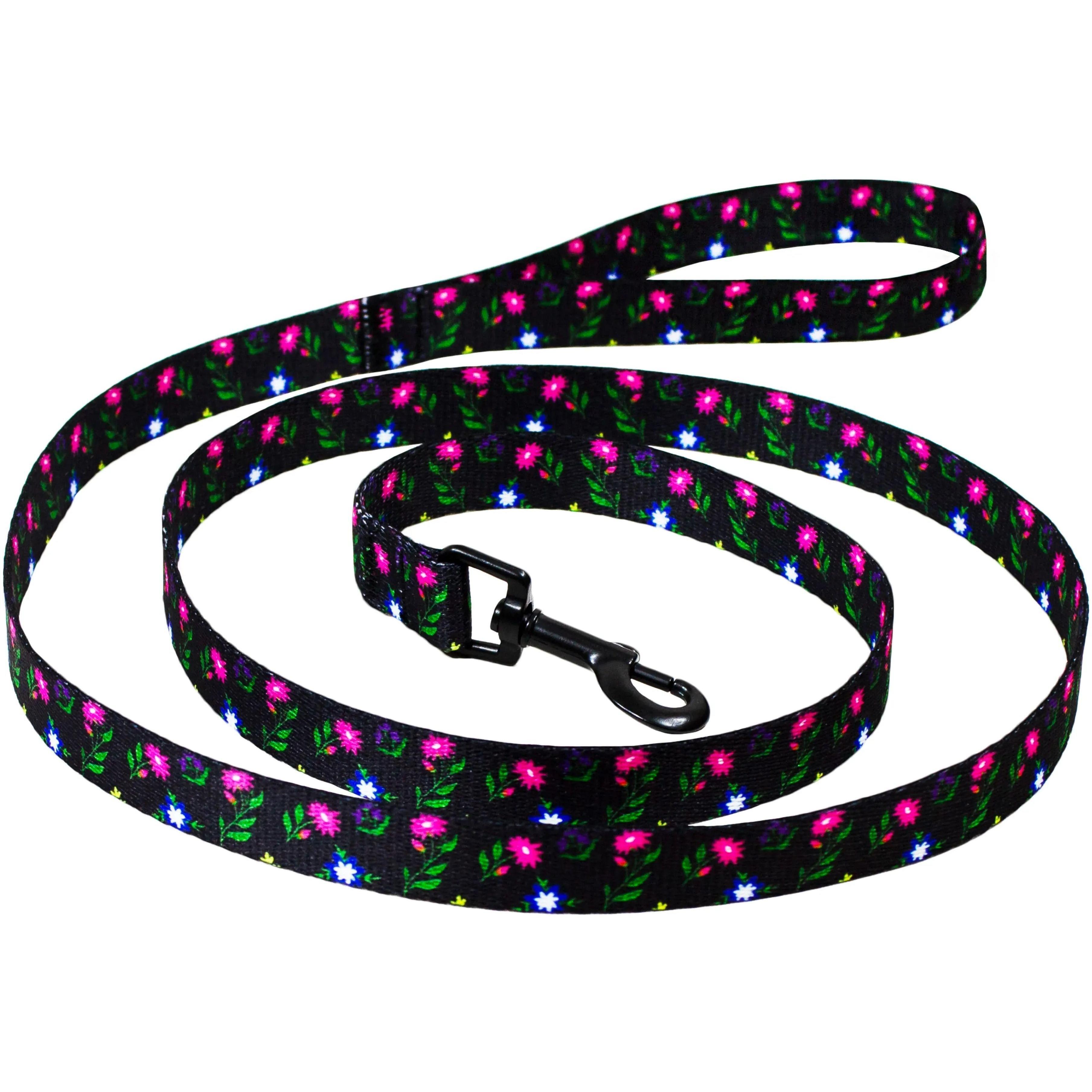 Повідець для собак Lucky Pet капроновий Квіткова ніч 16мм/152смфото1