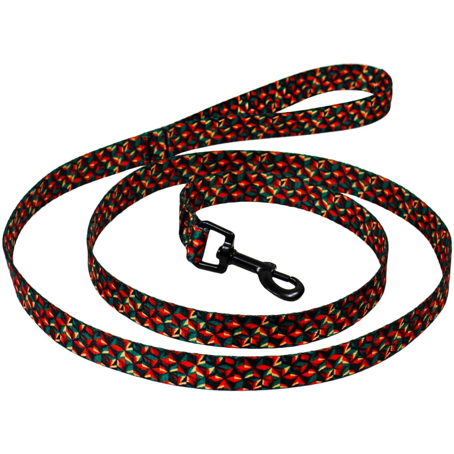 Повідець для собак Lucky Pet капроновий Калейдоскоп 25мм/152смфото