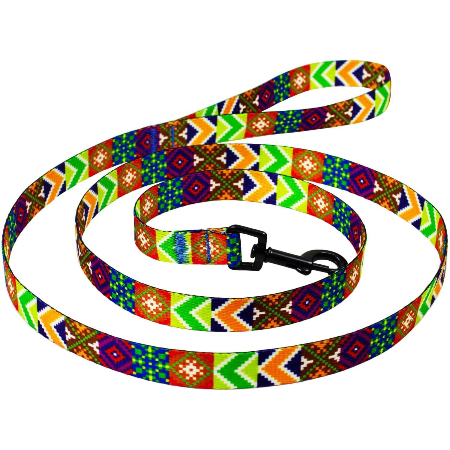Повідець для собак Lucky Pet капроновий Вишиванка Гуцульська 20мм/152смфото