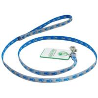 Поводок для собак Lucky Pet капроновый Лапки серо-голубой 10мм/1,2м