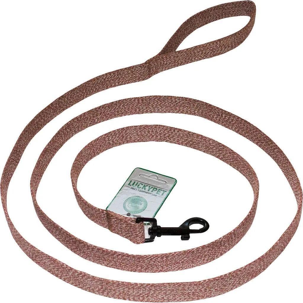 Поводок для собак Lucky Pet Melange прошитый коричневый 20мм/2м фото 1