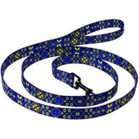 Поводок для собак Lucky Pet капроновый Вышиванка голубая 16мм/152см
