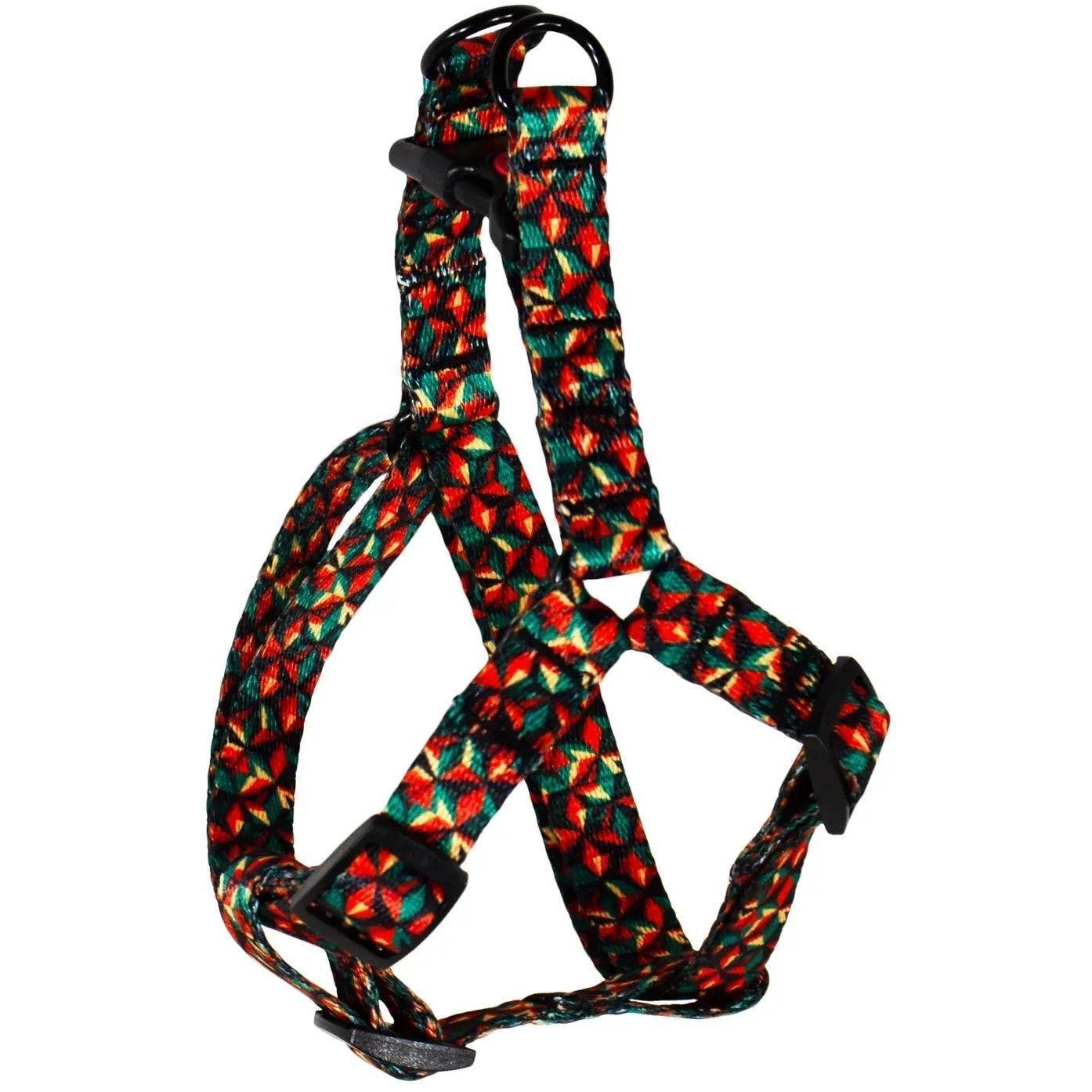 Шлея Lucky Pet капроновая Калейдоскоп 20мм/45-64см фото 1