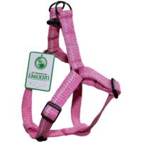 Шлея Lucky Pet Melange прошитая с фастексом розовая светоотражающая 20мм 40-54см