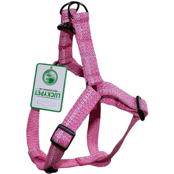 

Шлея Lucky Pet Melange прошитая с фастексом розовая светоотражающая 20мм 40-54см