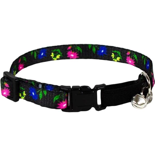 

Ошейник для котов Lucky Pet капроновый Цветочная ночь 10мм/18-28см