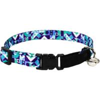 Нашийник для котів Lucky Pet капроновий Геометрія блакитний 10мм/18-28см