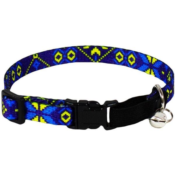 

Ошейник для котов Lucky Pet капроновый Вышитка голубой 10мм/18-28см
