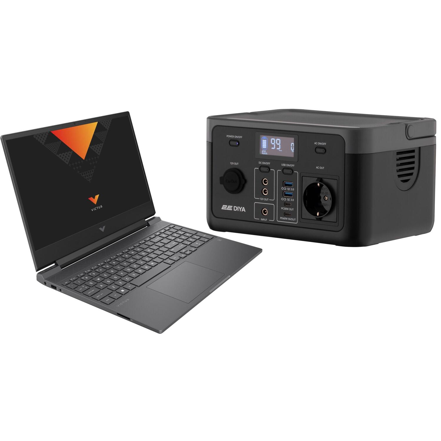 Комплект Ноутбук HP Victus 15-fa0023ua (A0NV6EA) + Портативная зарядная станция 2Е Diya 300W, 320Wh (2E-PPS03032) фото