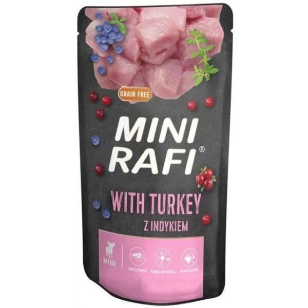 Влажный корм для собак мелких пород Dolina Noteci Rafi mini пауч с индейкой 150 г