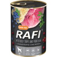 Влажный корм для собак Dolina Noteci Rafi паштет с говяжьими желудками ветчиной голубикой и клюквой 400 г