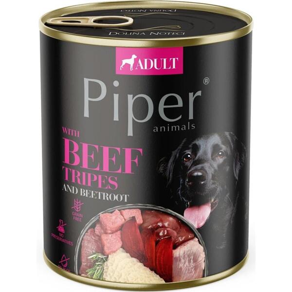 Влажный корм для собак Dolina Noteci Piper с говяжьим желудком и свеклой 800 г