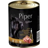 Вологий корм для собак Dolina Noteci Piper з курячими серцями і коричневим рисом 800 г