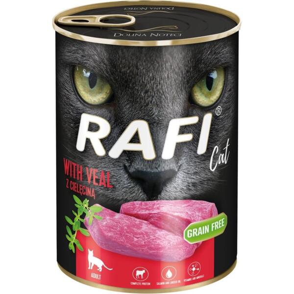 

Влажный корм для взрослых кошек Dolina Noteci Rafi Cat с телятиной 400 г