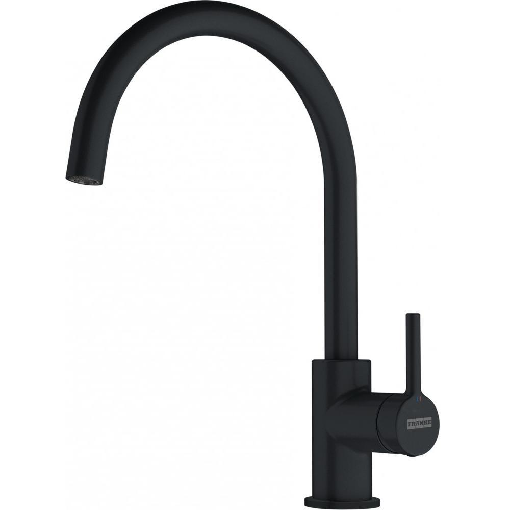 Змішувач для кухні Franke Lina з поворотним виливом, чорний матовий (115.0626.019)фото1