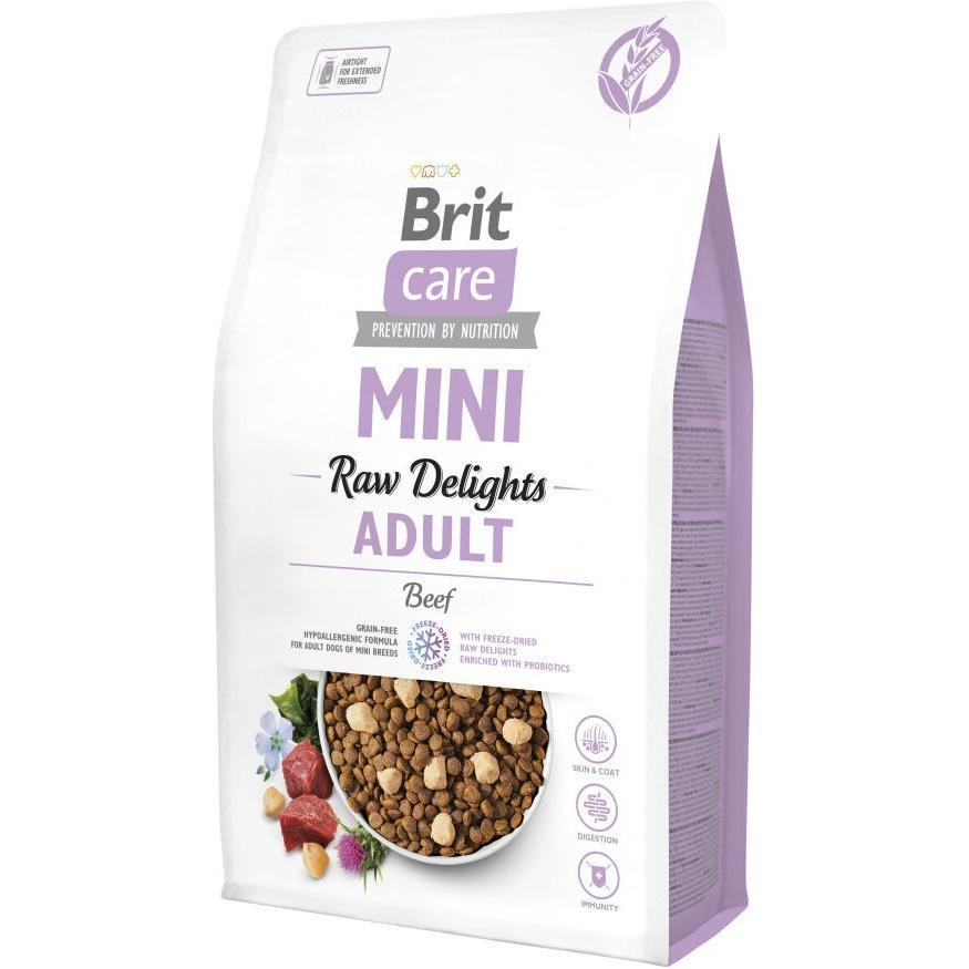 Корм сухий для собак малих порід Brit Care Mini Raw Delights Beef яловичина 2 кг фото1