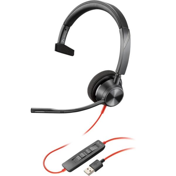 

Гарнитура компьютерная моно On-ear Poly Blackwire 3310, USB-A, Black (767F7AA)
