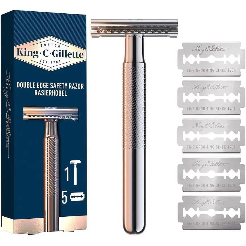 Безпечна бритва Gillette King C з 5 змінними лезамифото