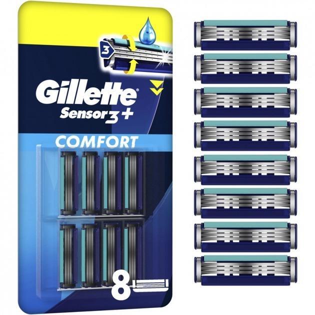 Змінні картриджі для гоління Gillette Sensor 3 Plus Comfort для гоління 8 штфото1