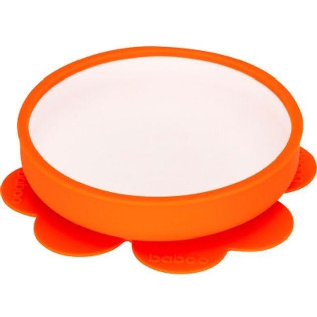 Тарелка силиконовая BABOO с противоскользящим основанием 15см, оранжевая, 6+ мес (9-023) фото 1