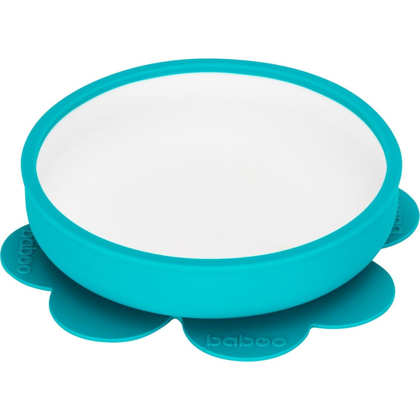 Тарелка силиконовая BABOO с противоскользящим основанием 15см, бирюза, 6+ мес (9-024)
