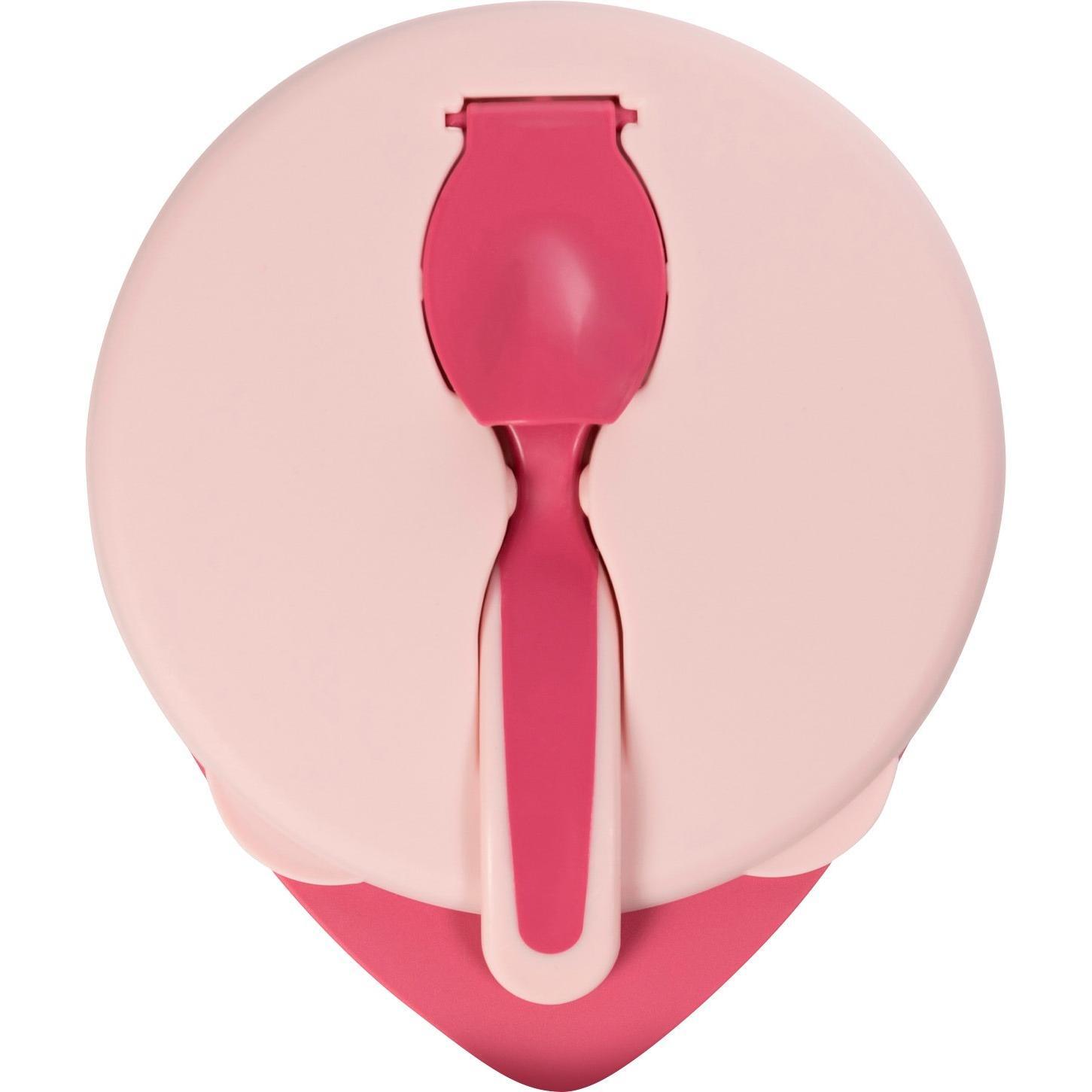 Мисочка BABOO с крышкой и ложечкой, розовая, 6+ мес (9-027)