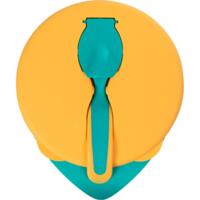 Мисочка BABOO с крышкой и ложечкой, оранжевая, 6+ мес (9-028)
