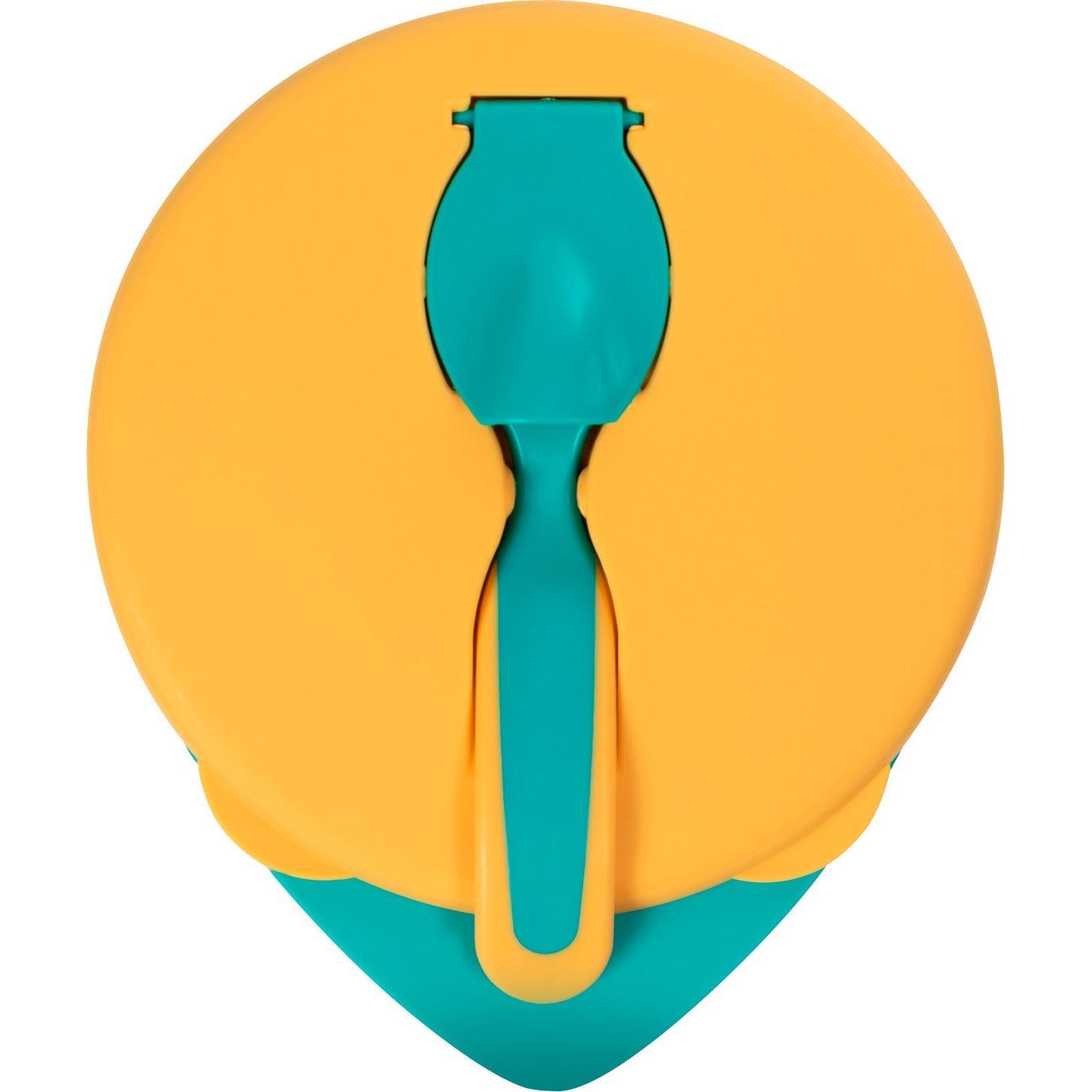 Мисочка BABOO с крышкой и ложечкой, оранжевая, 6+ мес (9-028) фото 1