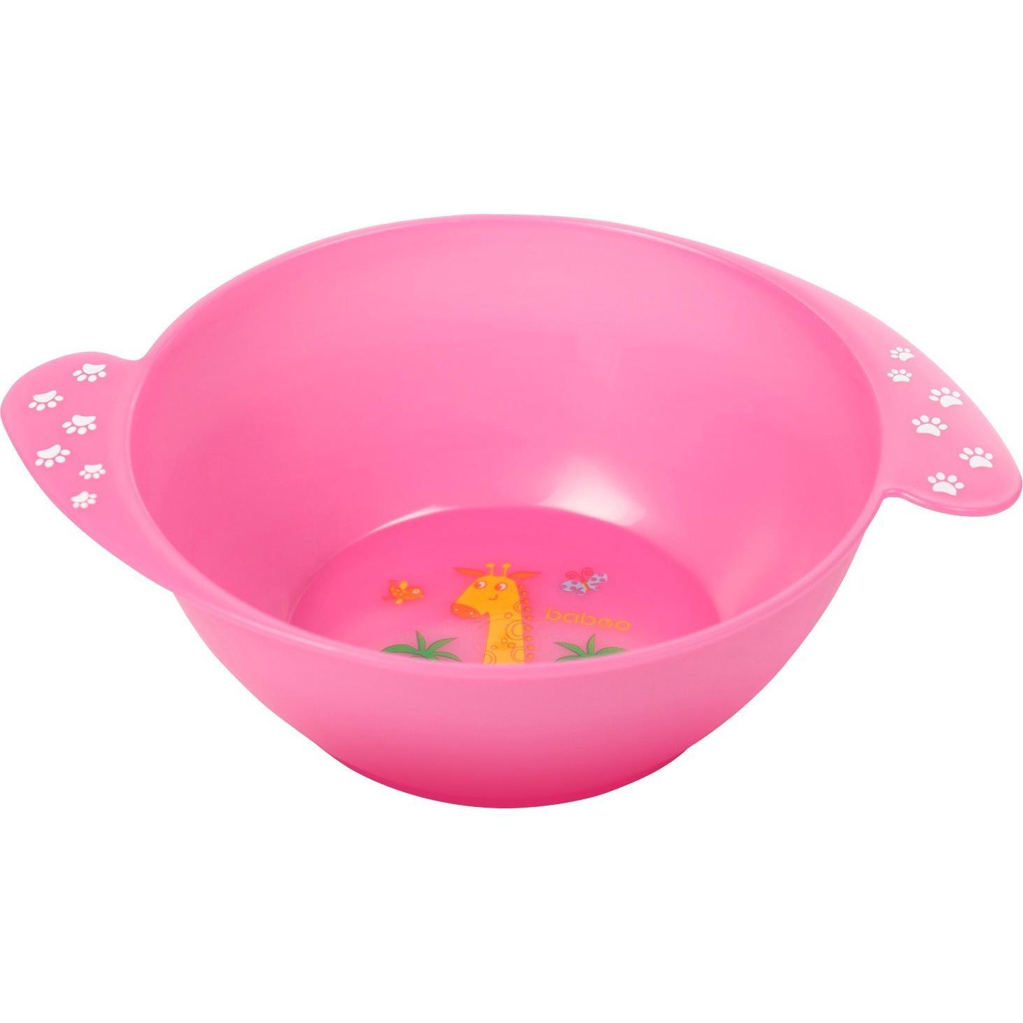 Мисочка BABOO с ручками, Safari, розовая, 6+ мес (9-030) фото 1
