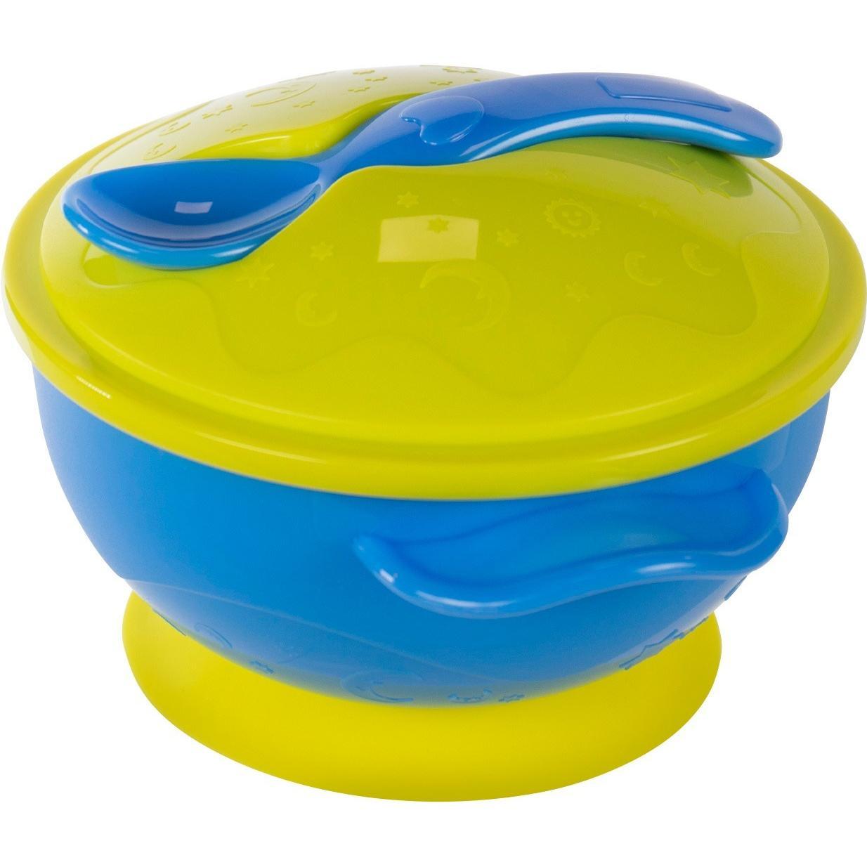 Мисочка BABOO с присоской, крышкой и ложечкой, желтая, 6+ мес (9-033) фото 1