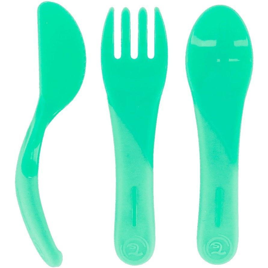 Набор столовых приборов Twistshake Pastel Green (ложка+вилка+нож) (78201) фото 1