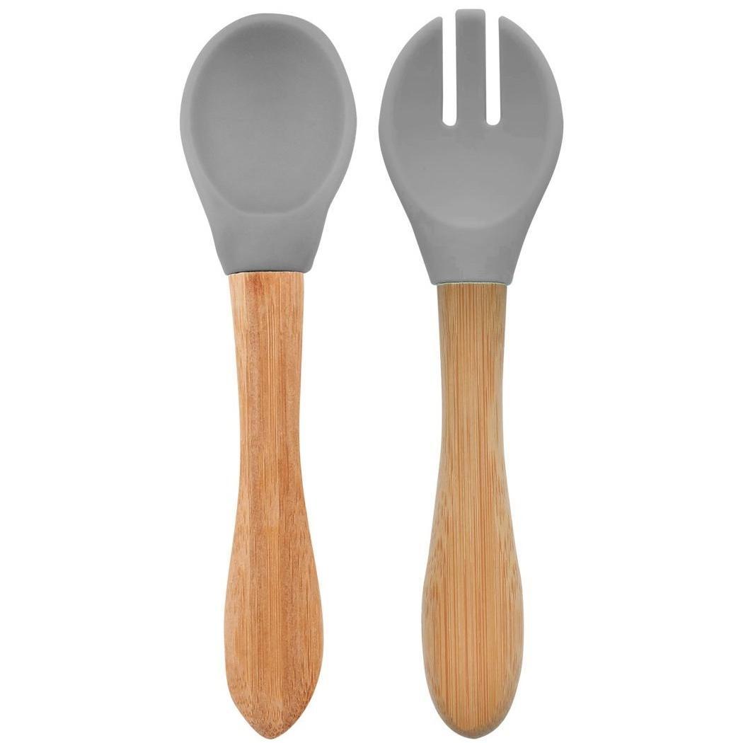 Ложка и вилка силиконовые MinikOiOi Dig In - Powder Grey (101060057)