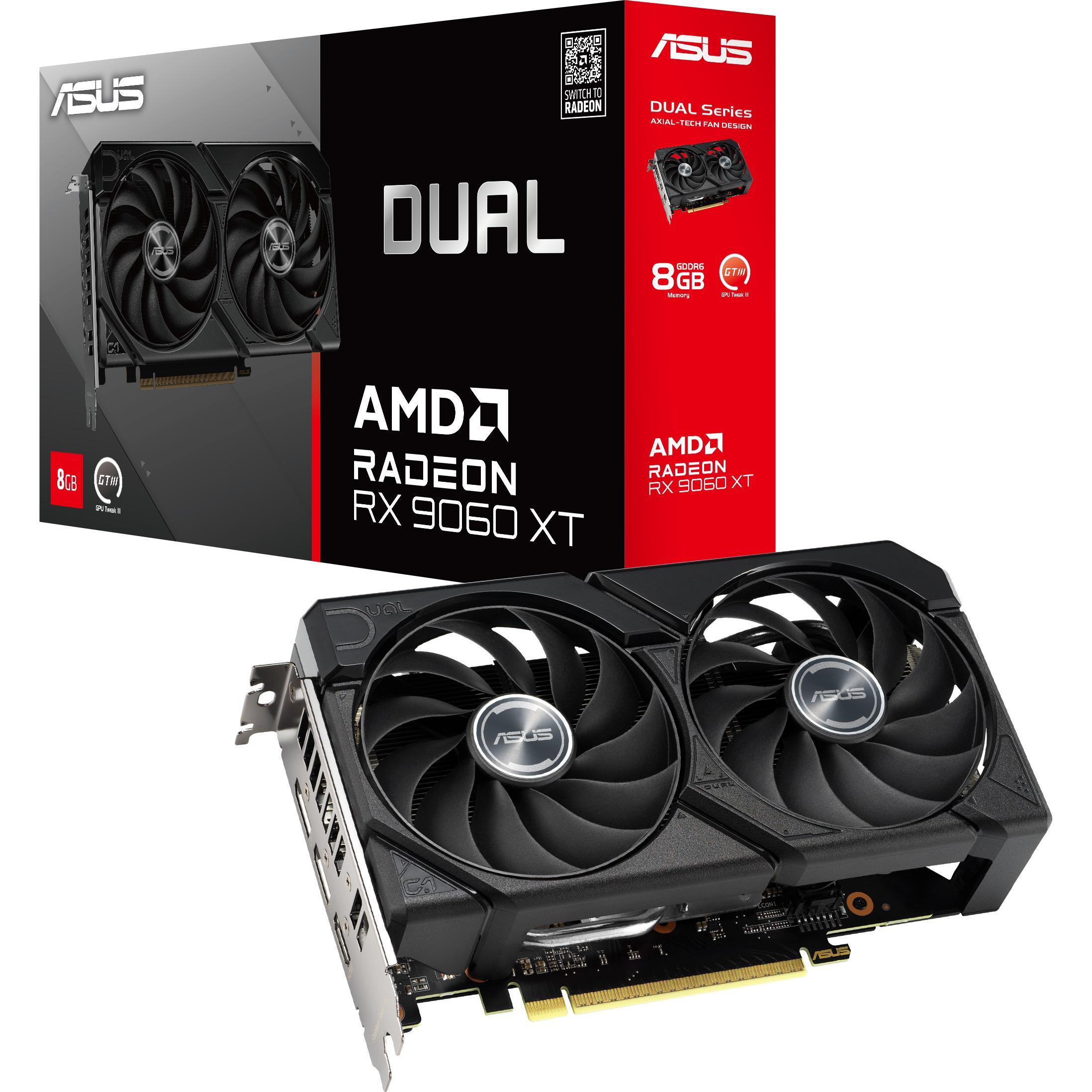 Видеокарта ASUS Radeon RX 9060 XT 8GB GDDR6 DUAL-RX9060XT-8G (90YV0MI1-M0NA00) фото 1