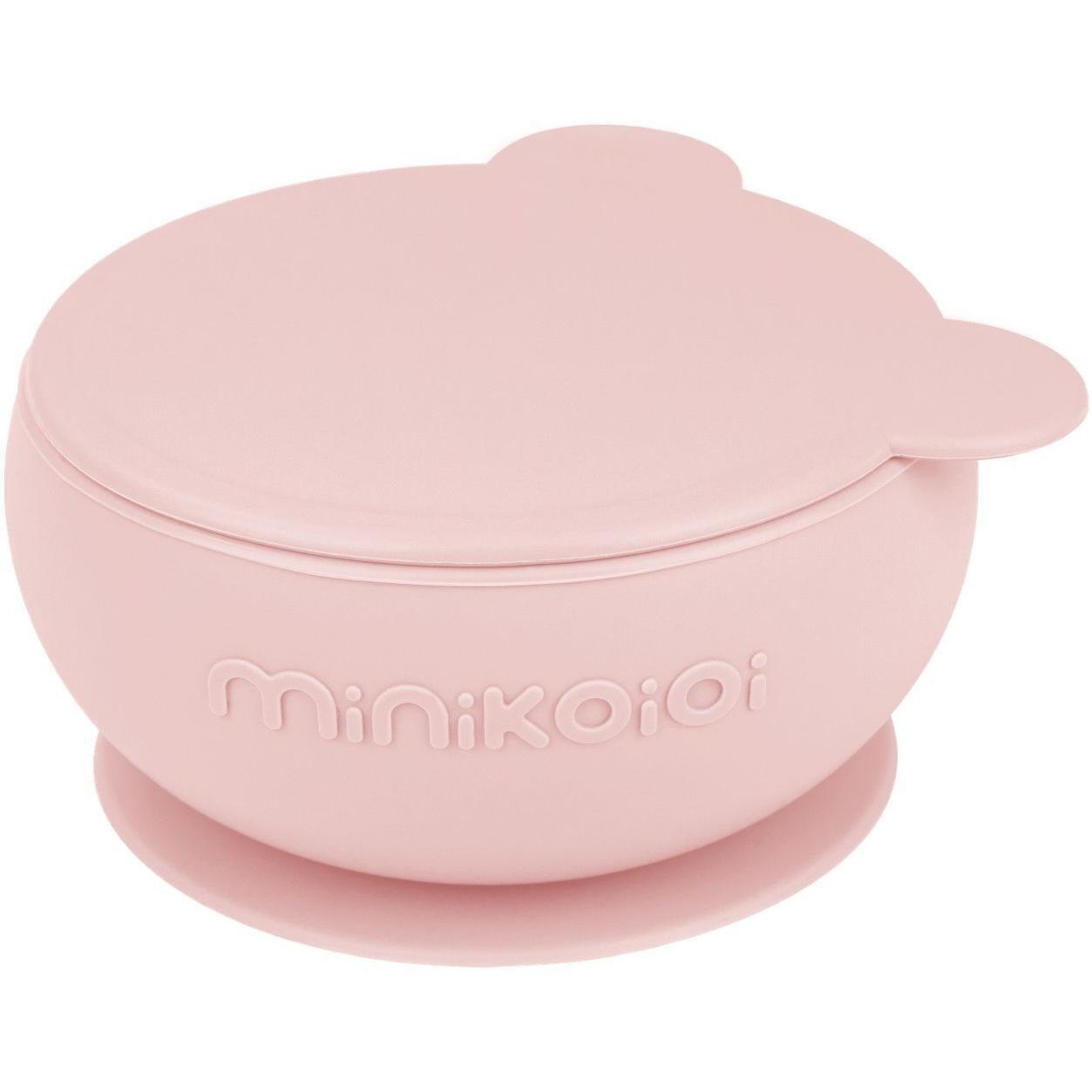 Глубокая тарелка с крышкой на присоске MinikOiOi Bowly - Pinky Pink (101080002)