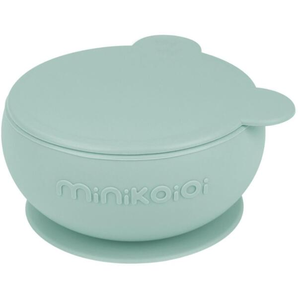 

Глубокая тарелка с крышкой на присоске MinikOiOi Bowly - River Green (101080007)