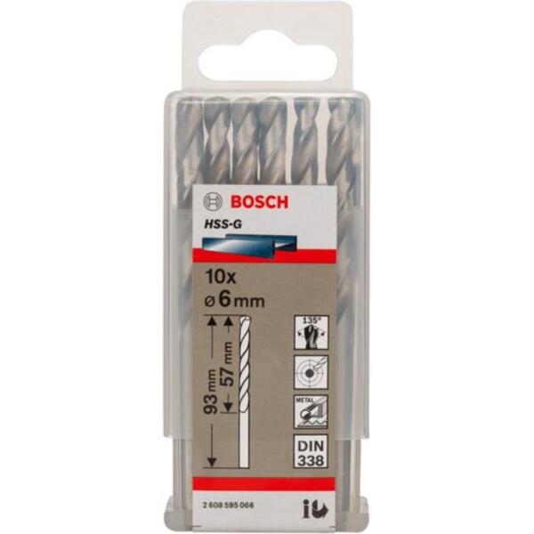 

Сверло Bosch HSS-G 6 мм., 10 шт., по металлу (2.608.595.066)