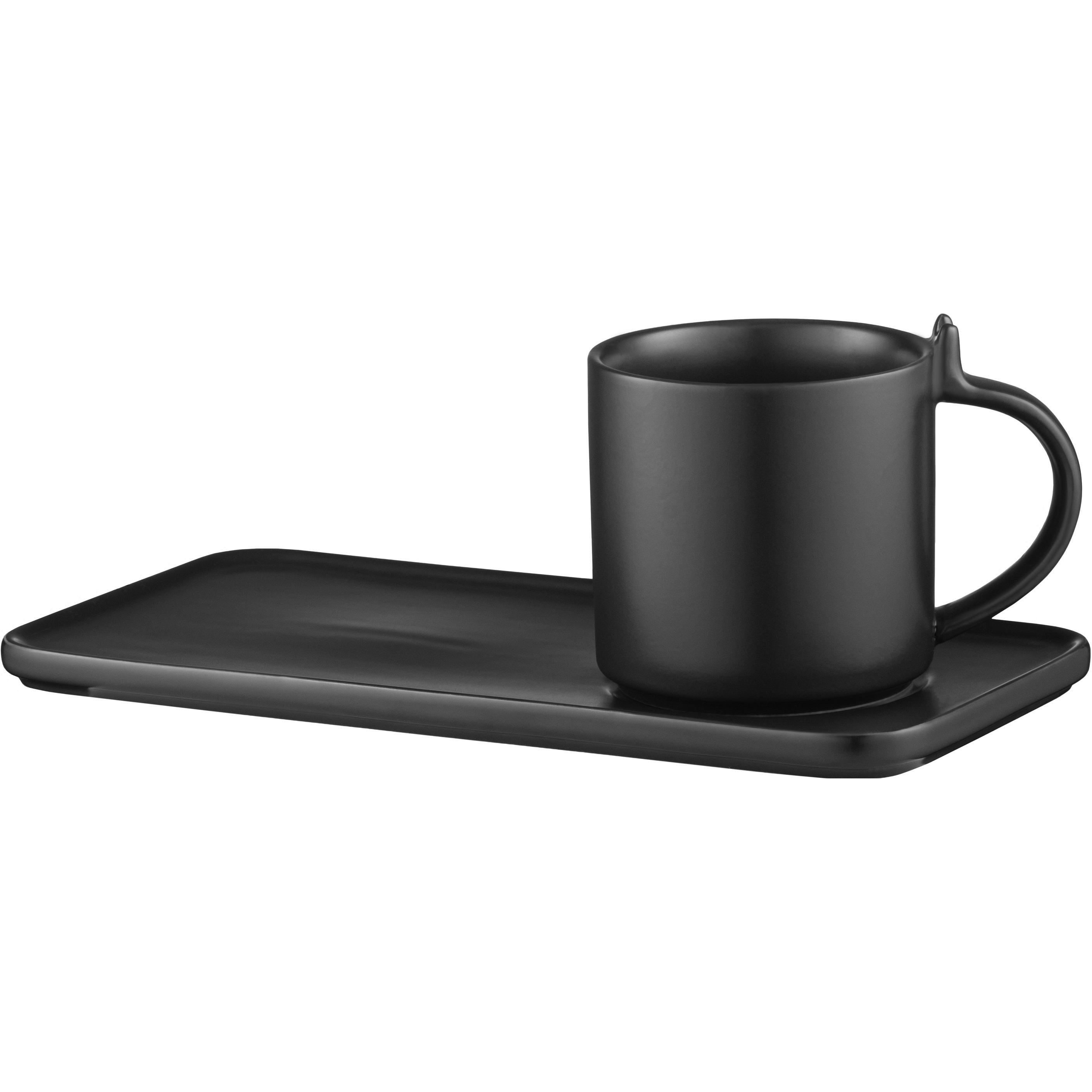 Набор чашки с блюдцем ARDESTO, 250мл, фарфор, черный (AR3073BS) фото 1