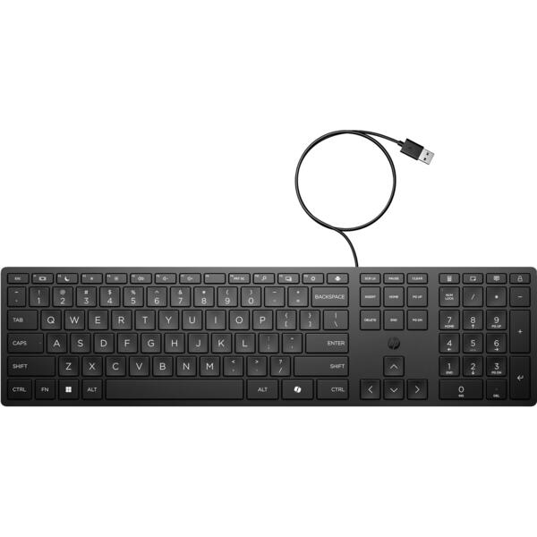 Клавиатура мембранная НР 320K, 109key, EN/UK, Black (9SR37UT)