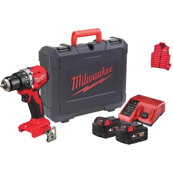

Шуруповерт-дрель аккумуляторная Milwaukee BLPDRC-402С 18В 2х4А·ч (4933499458)