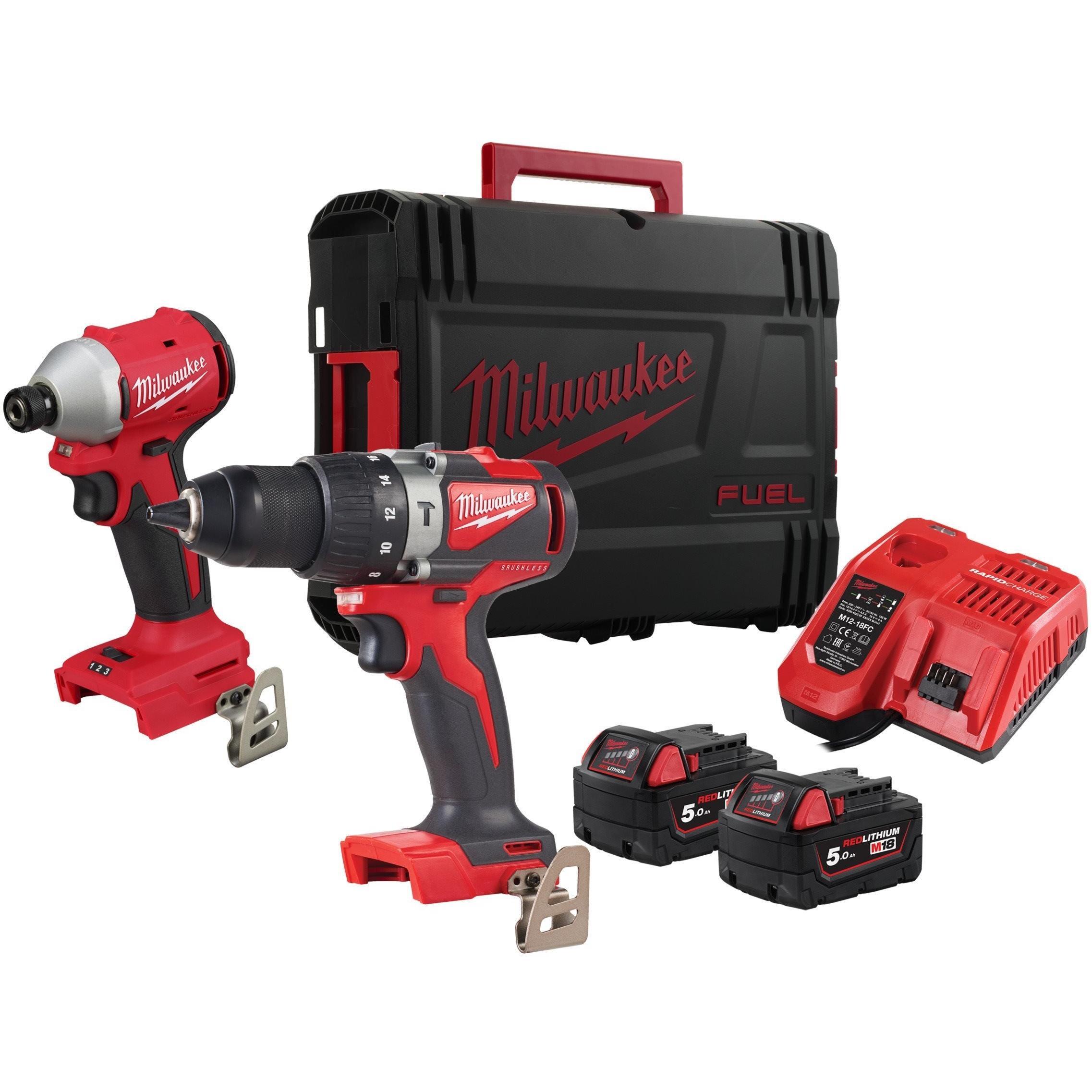Набір з двох акумуляторних інструментів Milwaukee M18 BLPP2A3-502X 18В (4933492844)фото1