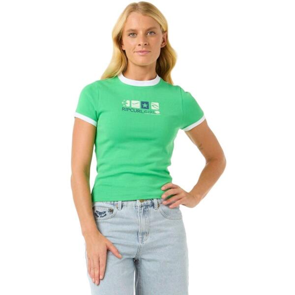 Футболка женская Rip Curl Las Dalias Fitted Tee 0FYWTE_0060 XS зеленая