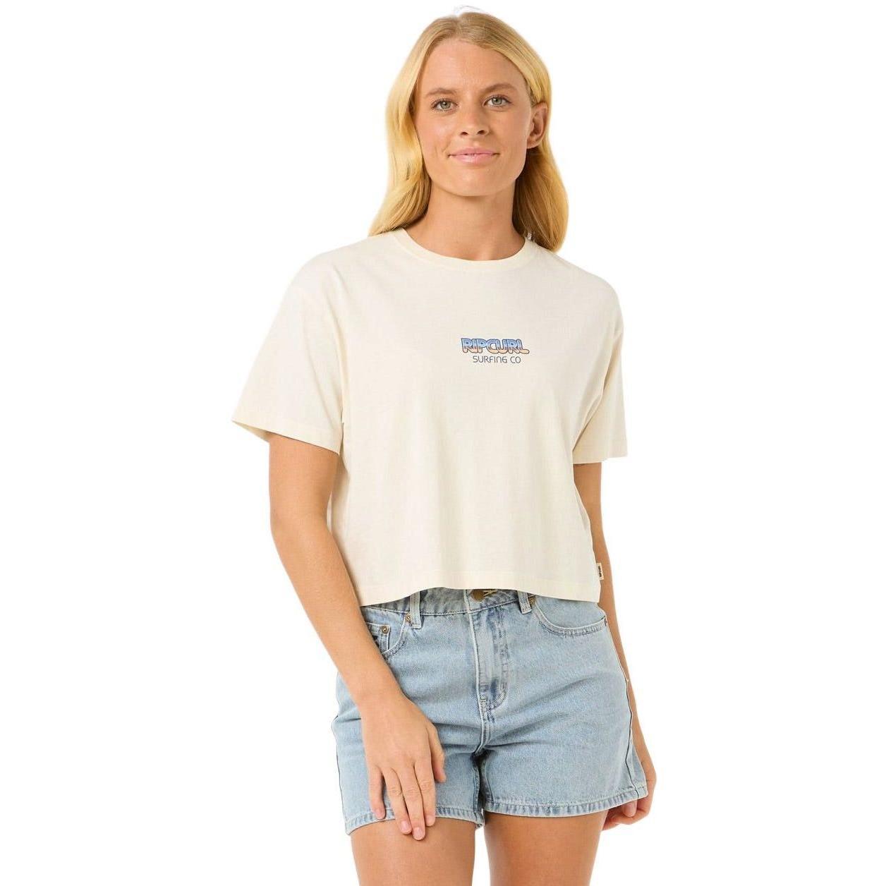 Футболка женская Rip Curl Sun & Sea Crop Tee 0FBWTE_3021 S молочная фото 1