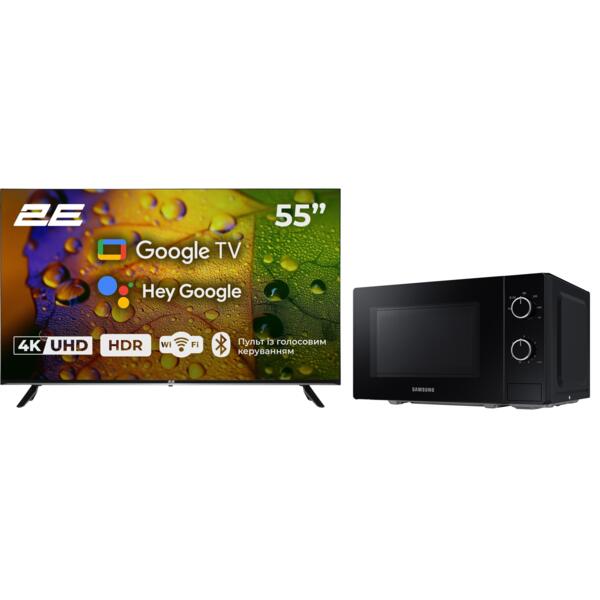 

Комплект Телевизор 2E 55A07K + Микроволновая печь Samsung MS20A3010AL/UA