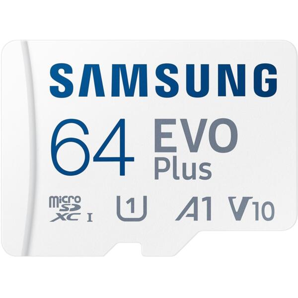 Карта памяти Samsung microSDXC 64GB C10 UHS-I R130MB/s Evo Plus + SD (MB-MC64SA/EU)