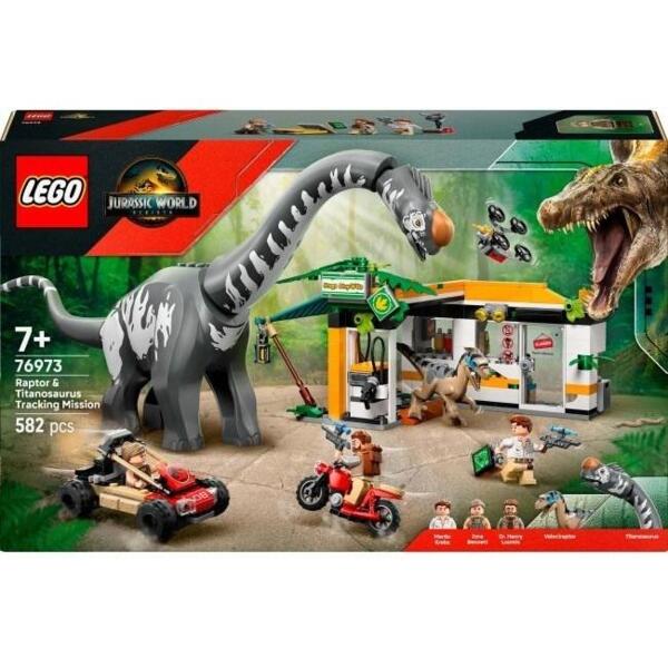 LEGO 76973 Jurassic World Мисия с отслеживания раптора и титанозавра