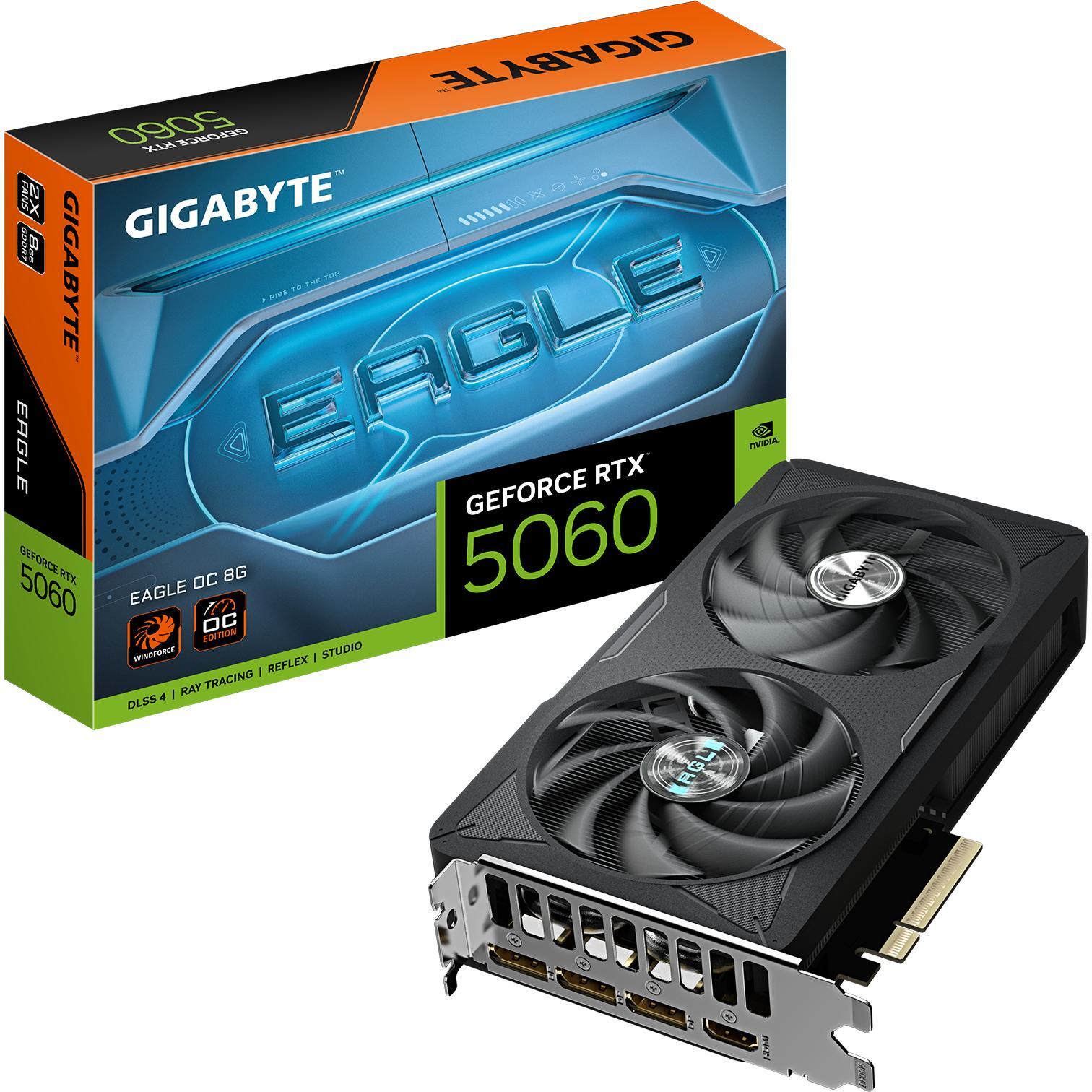 Видеокарта GIGABYTE GeForce RTX 5060 8GB GDDR7 EAGLE OC (GV-N5060EAGLE_OC-8GD) фото 1